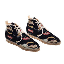 Load image into Gallery viewer, Mghty Caricature Black Hi Top Espadrilles
