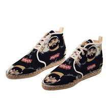 Load image into Gallery viewer, Mghty Caricature Black Hi Top Espadrilles
