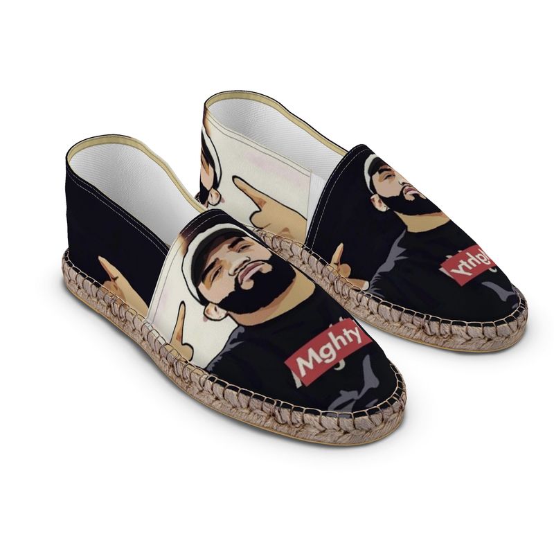 Mghty Unisex Black Espadrilles with jute insole and non-slip rubber sole