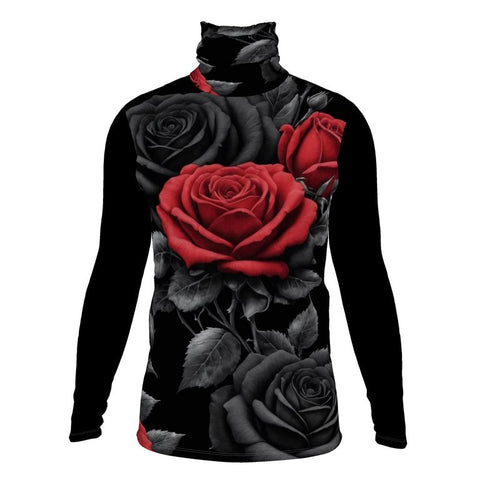 Rich and Rich BlackRedRose men's slim fit black turtleneck roll neck sweater
