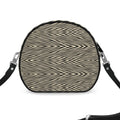 Handmade Round Box Bag in black Nappa leather with faux suede lining