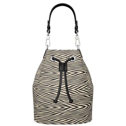 Handcrafted genuine Nappa leather bucket bag with leather drawstring closure and faux suede lining