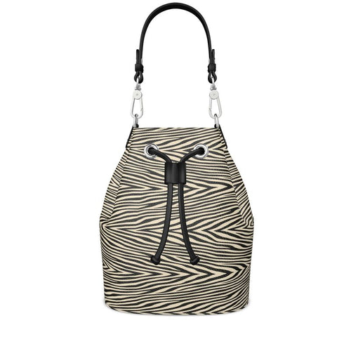 Handcrafted genuine Nappa leather bucket bag with leather drawstring closure and faux suede lining