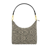 Square Nappa leather hobo bag with detachable handle and two internal pockets