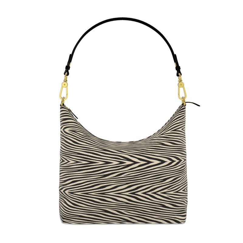 Square Hobo Bag made of full-grain Nappa leather with detachable handle and internal pockets