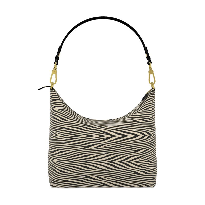 Square Hobo Bag made of full-grain Nappa leather with detachable handle and internal pockets