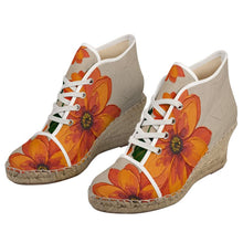 Load image into Gallery viewer, Rich and Rich Women’s Orange Abstract Designer Wedge Espadrilles – Leather &amp; Vegan Options - Rich and Rich Homeopportunities
