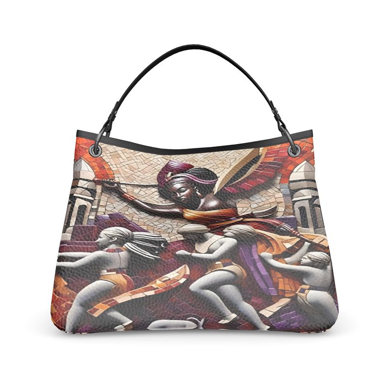 Rich and Rich Talbot Women's Earthtone Slouch Bag in premium Nappa leather with black accents
