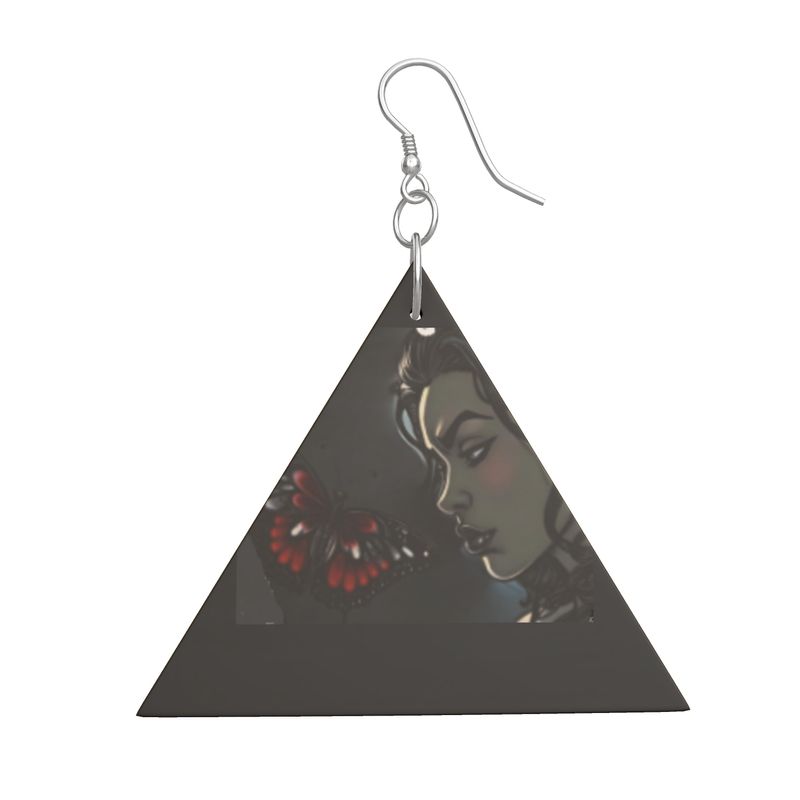 Rich and Rich Triangular Wooden Women's Earrings