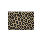 Square cushion cover with safari animal print on heavyweight fabric and zip opening — side view