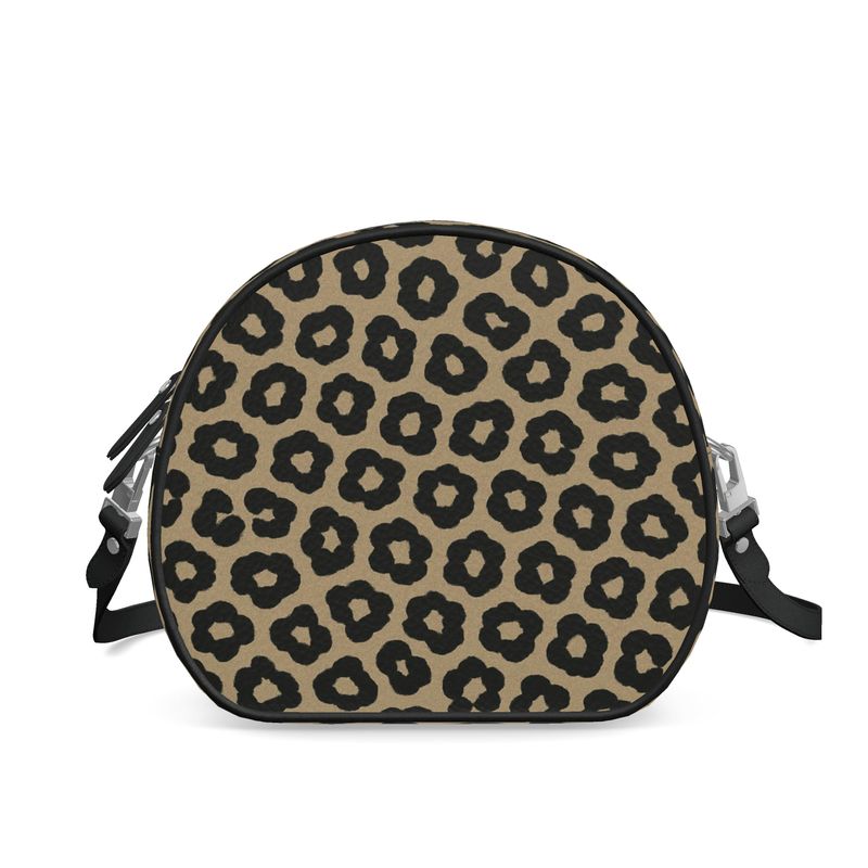 Rich and Rich Safari Brown Animal Print Women's Round Box Leather Purse