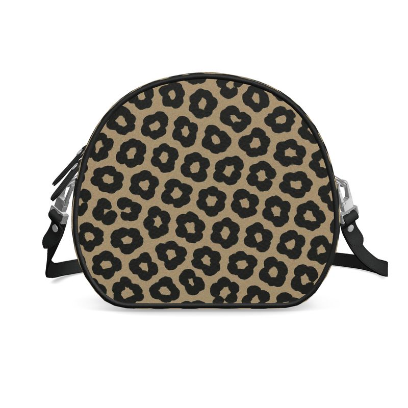 Rich and Rich Safari Brown Animal Print Women's Round Box Leather Purse