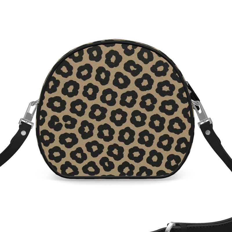 Rich and Rich Safari Brown Animal Print Women's Round Box Leather Purse