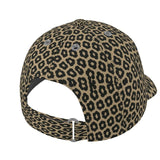 Brown animal print women's six-panel baseball cap with curved peak and breathable mesh lining — additional view 6
