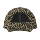 Brown animal print women's six-panel baseball cap with curved peak and breathable mesh lining — additional view 7