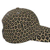 Brown animal print women's six-panel baseball cap with curved peak and breathable mesh lining — additional view 8