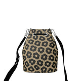 Animal print Nappa leather bucket bag with drawstring closure and faux suede lining, compact 10 x 9.1 x 4.3 — product detail