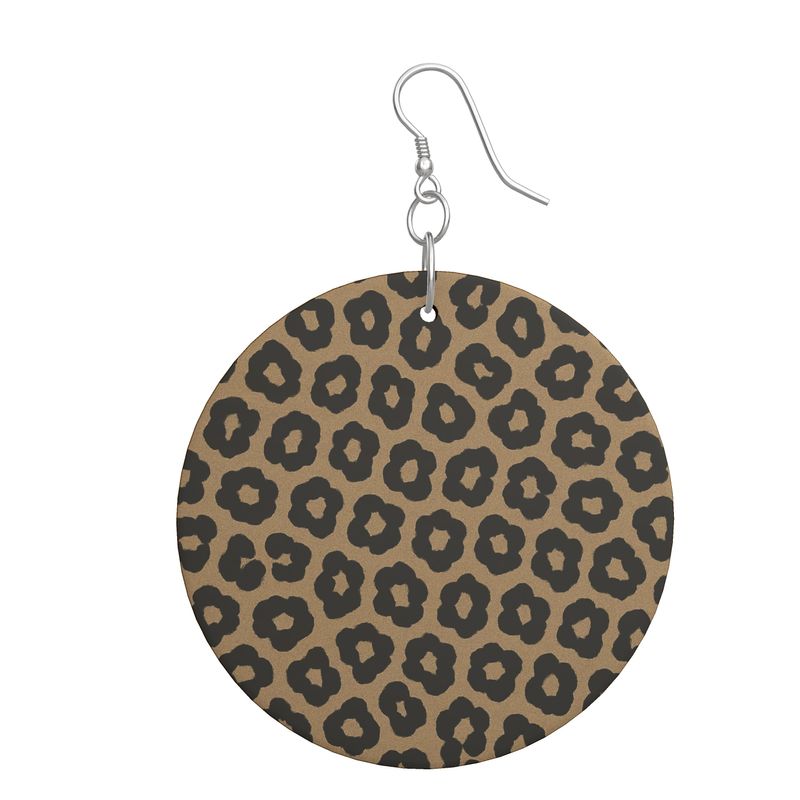 Rich and Rich Safari Animal Print Organic Wooden Women’s Earrings showcasing bold animal print design