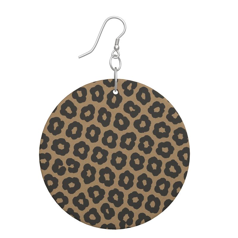 Rich and Rich Safari Animal Print Organic Wooden Women’s Earrings showcasing bold animal print design