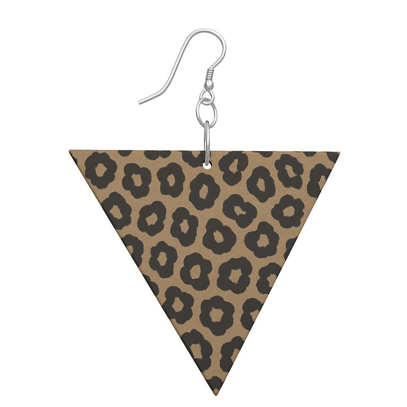 Rich and Rich Safari Animal Print Geometric Wooden Earrings for Women