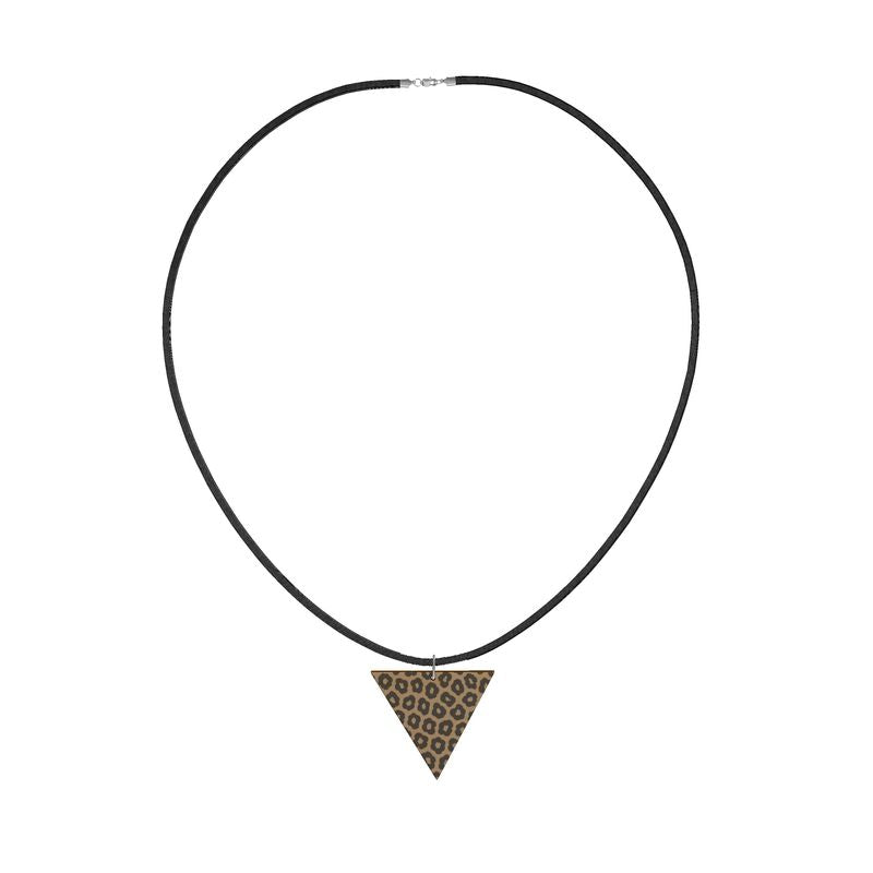 Rich and Rich Safari Animal Print Geometric Shape Women's Wooden Necklace on display
