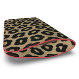 Safari animal print Nappa leather glasses case with faux suede interior and hand-painted edges — product detail