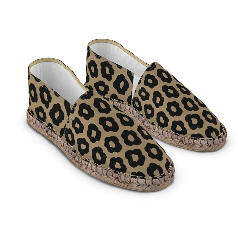 Animal print flat espadrilles with jute insole and rubber non-slip sole — alternate view
