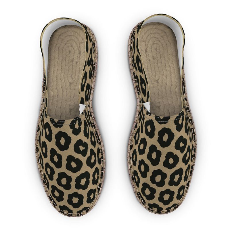 Animal print flat espadrilles with jute insole and rubber non-slip sole — product detail