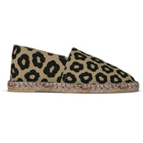 Animal print flat espadrilles with jute insole and rubber non-slip sole — rear view