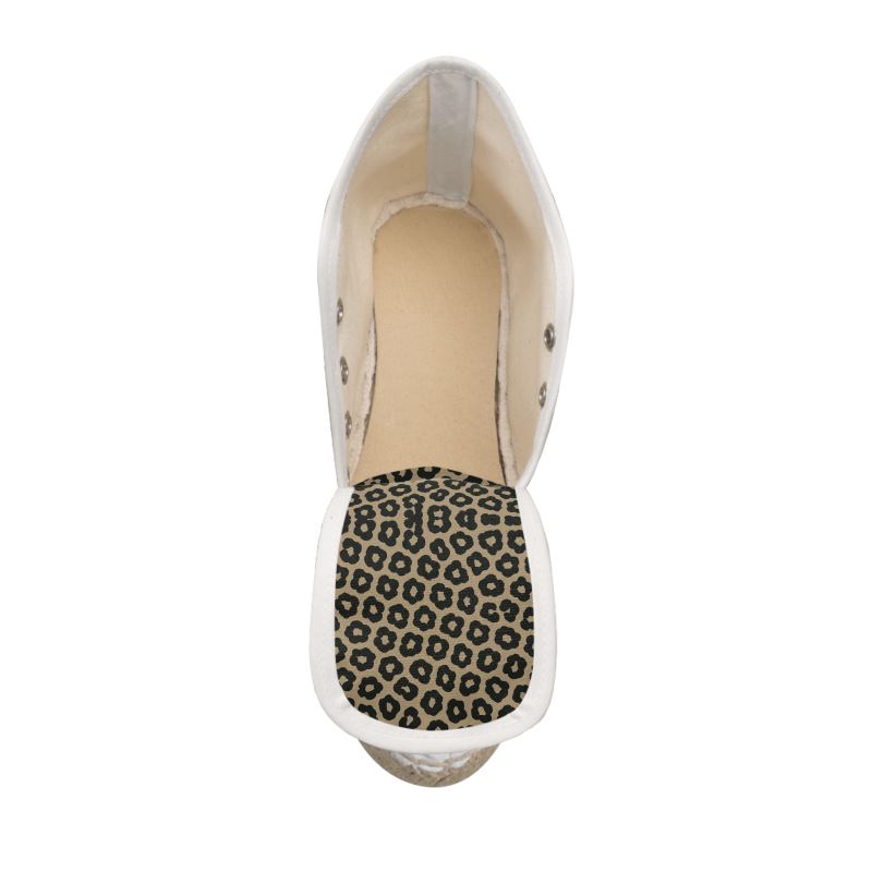 Rich and Rich Animal Print Ladies Wedge Heel Espadrilles showing stylish animal pattern and wedge heel