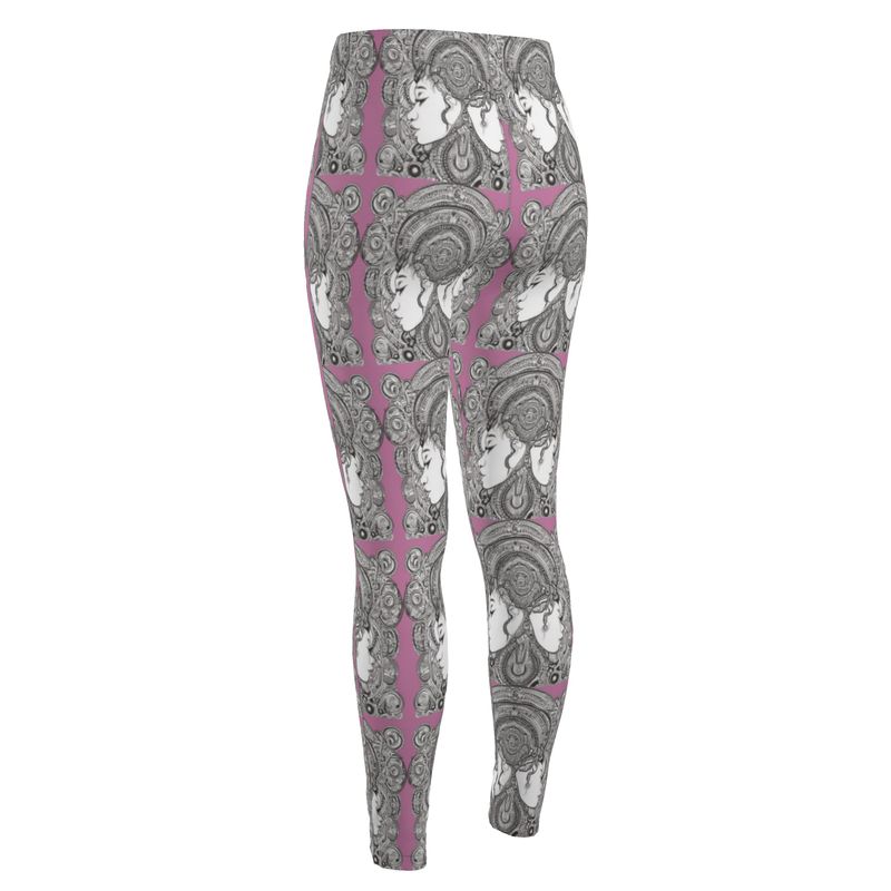 Rich and Rich Pink Destiny Designer High-Waisted Leggings for women in vibrant pink