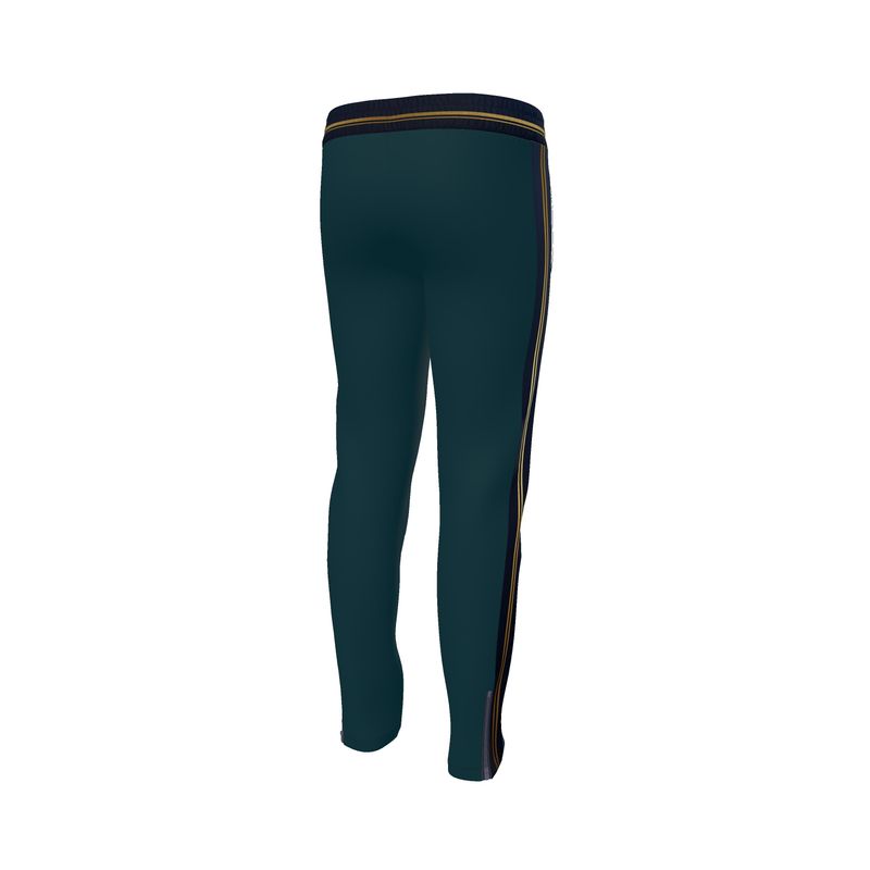 Navy blue men's tracksuit trousers with elastic waistband and slim low-rise fit — additional view 6