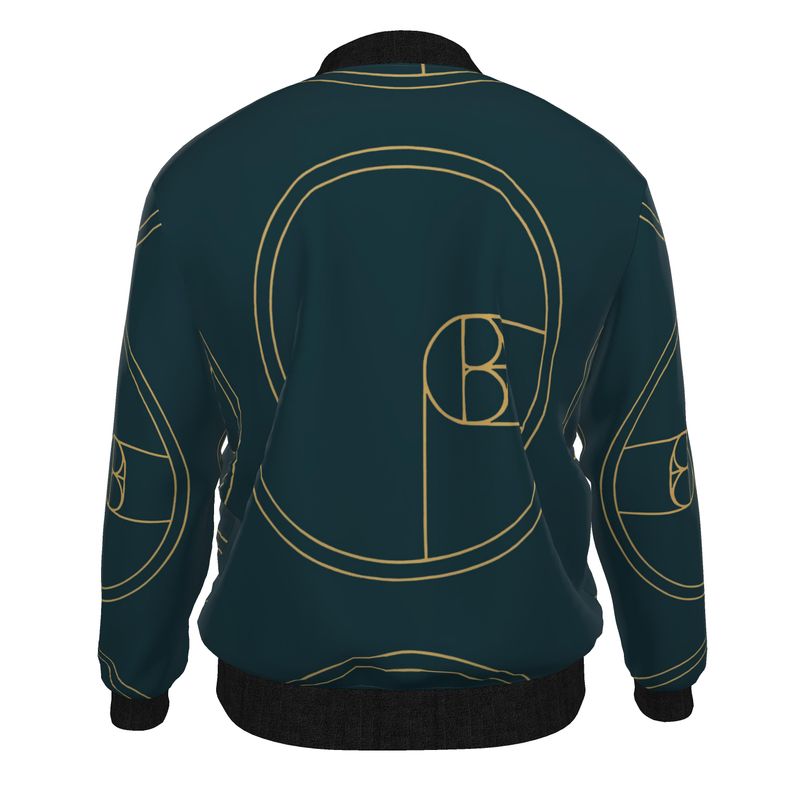 Rich and Rich Mens Navy Blue Designer Bomber Jacket