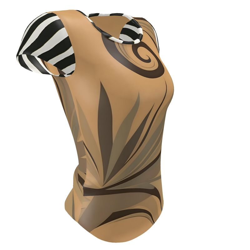 Rich and Rich Ladies Earthtone Zebra Print T Shirt