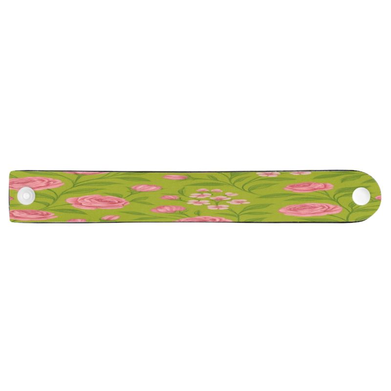 Rich and Rich Pink Floral Neoprene Women's Wristband with vibrant floral design