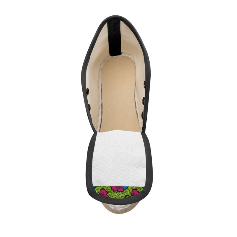 Rich and Rich Fuschia Floral Ladies Wedge Espadrilles