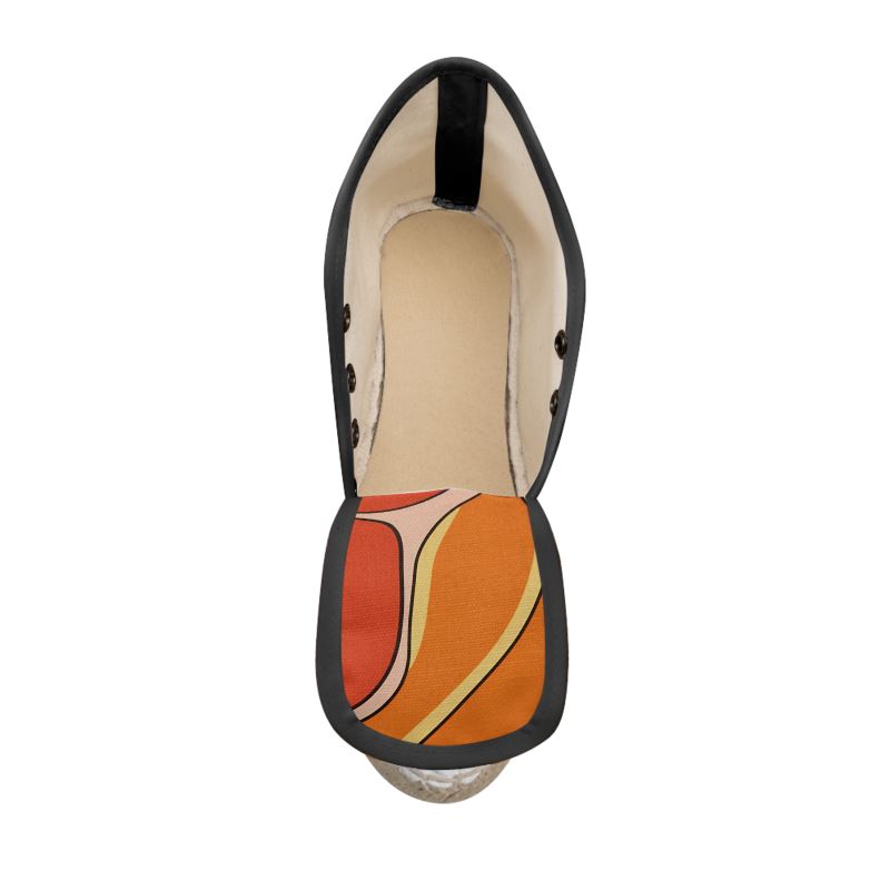 Rich and Rich Orange Abstract Ladies Wedge Espadrilles