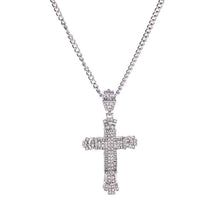 Load image into Gallery viewer, Iced Out Cross Necklace for Men - Sparkling Iced Out Men&#39;s Cross Pendant
