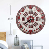 Frameless wooden wall clock with Timeless Bloom artwork and black hands, 11.6 inches — alternate view