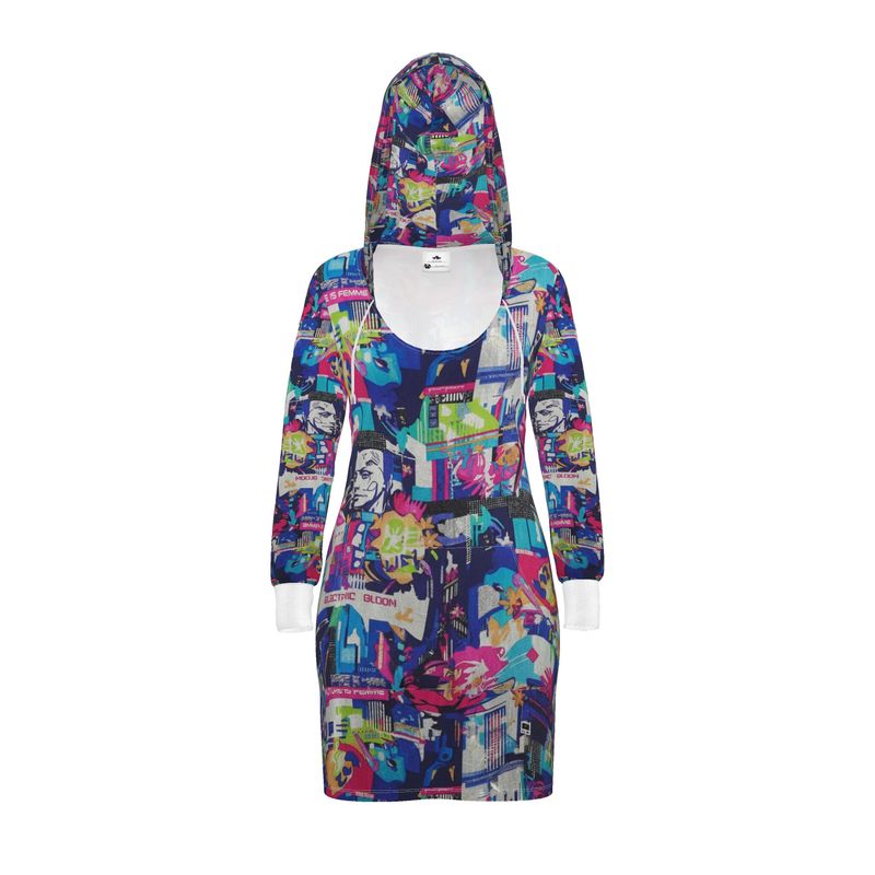 Rich and Rich Graphic Multicolor Hoodie Dress with adjustable hood and vibrant design