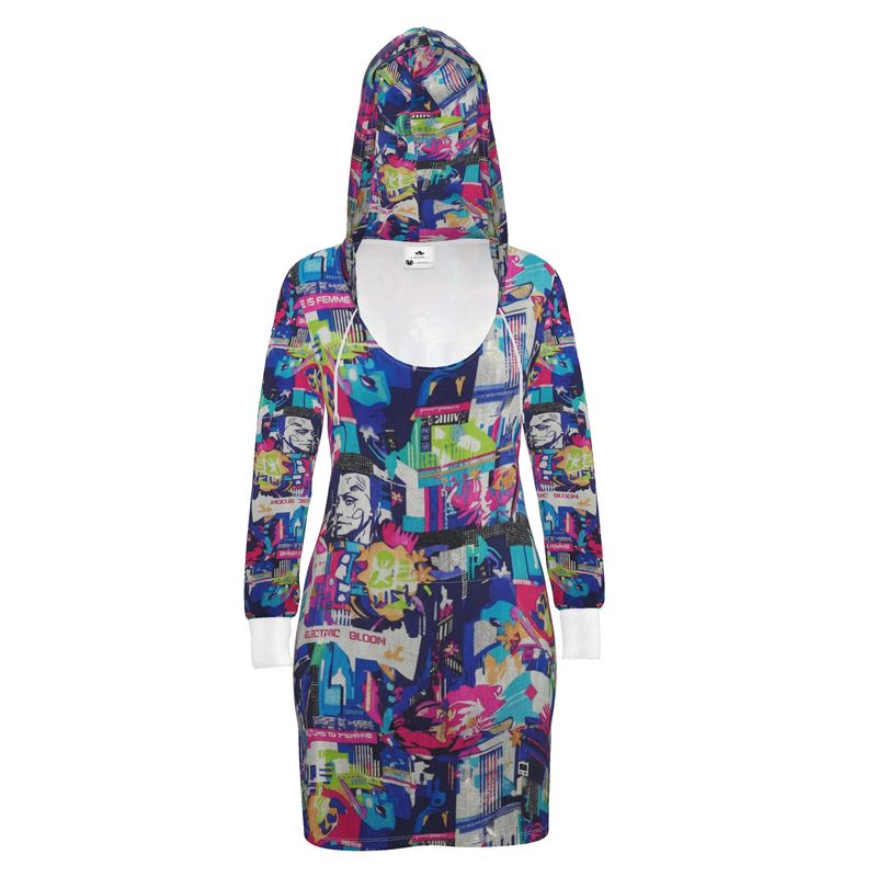 Rich and Rich Graphic Multicolor Hoodie Dress with adjustable hood and vibrant design