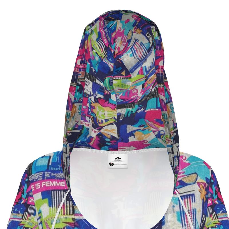 Rich and Rich Graphic Multicolor Hoodie Dress with adjustable hood and vibrant design