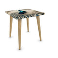 Rich and Rich Peacock Side Table with elegant square top in stylish home setting