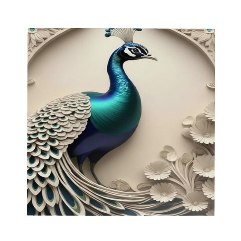 Peacock side table with MDF square or round top, solid beech legs, FSC-certified wood, 18.7 inches tall — alternate view
