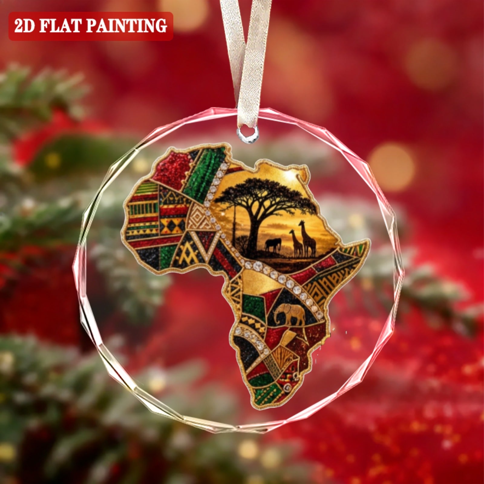 A Rich and Rich Round Crystal Glass Ornament of Africa