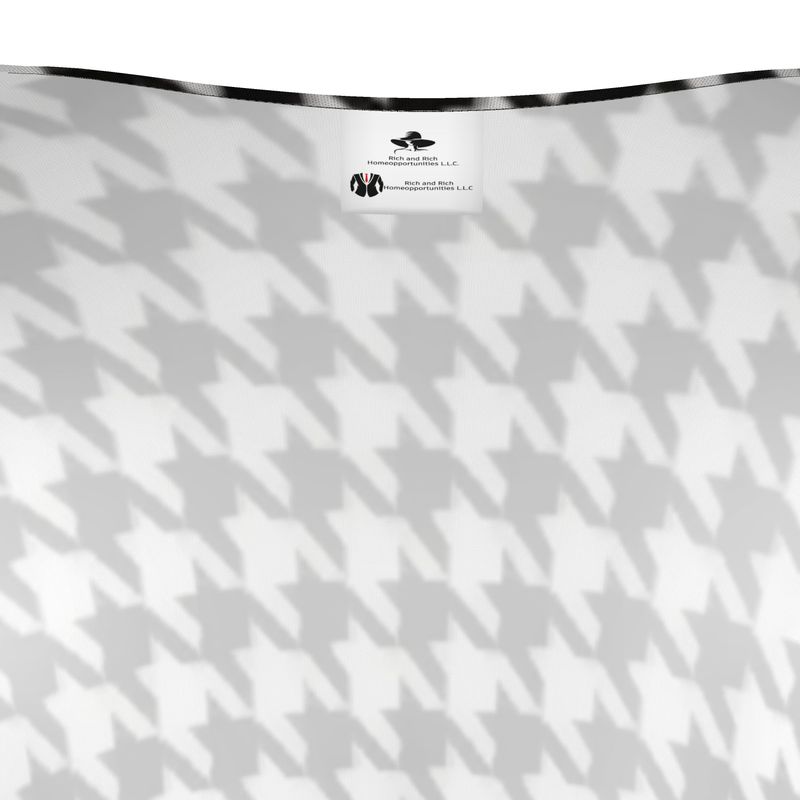 Black and white houndstooth button-through women's cardigan in jersey knit — additional view 6