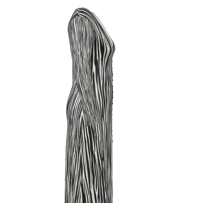 Rich and Rich Black and White Striped Ladies Cardigan