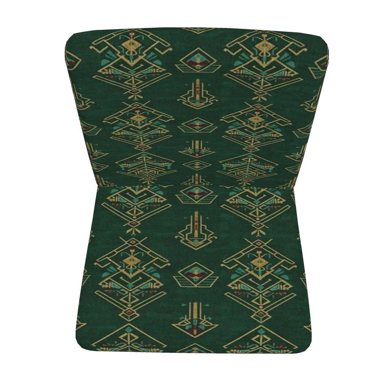 Rich and Rich Hunter Green Asymmetrical Occasional Chair with wooden tapered legs and velour upholstery
