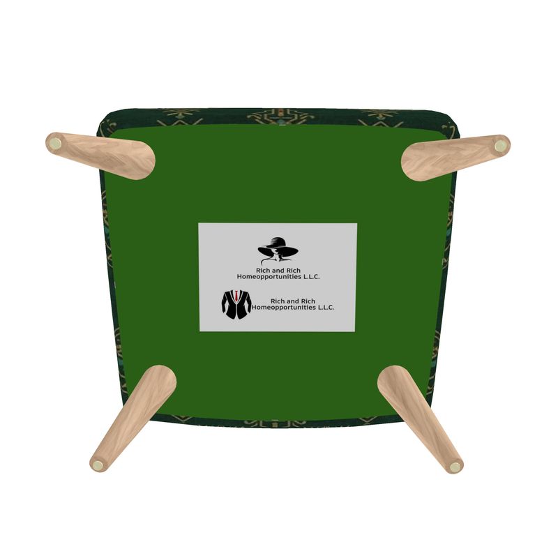 Rich and Rich Hunter Green Asymmetrical Occasional Chair with wooden tapered legs and velour upholstery
