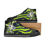 Critter Kicks Zebra Zest Boys Black High Top Sneakers